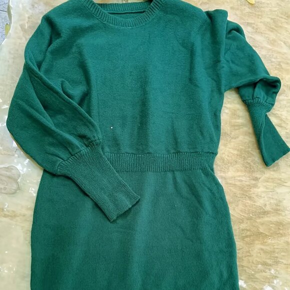 Plus Size Women's Long Sleeve Temperament Dress - Picture 3 of 5